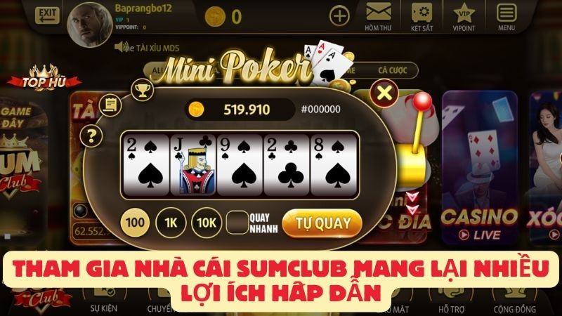 Cổng game đổi thưởng Sumclub với hơn 1,5 triệu người chơi